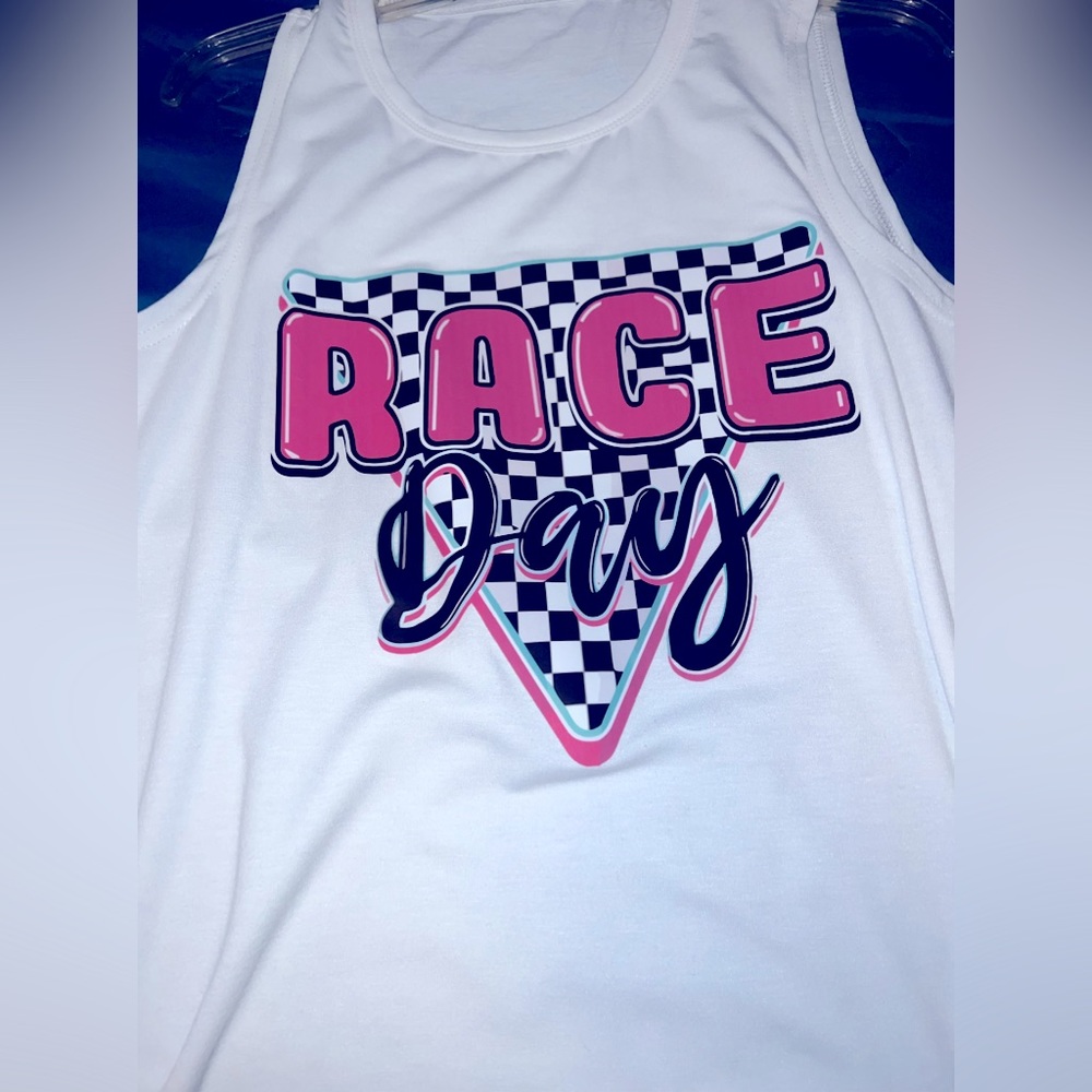 Racing clothes/shoe bundle. Sz L shirts Sz 9 comfy shoes